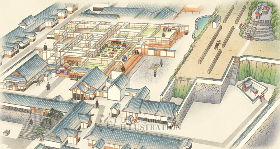 建築知識2025年9月号・「長崎奉行所」解説イラスト